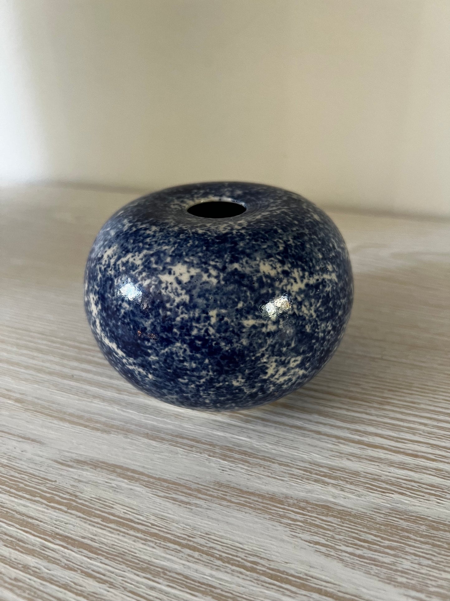 Blue Sponge Painted Vase