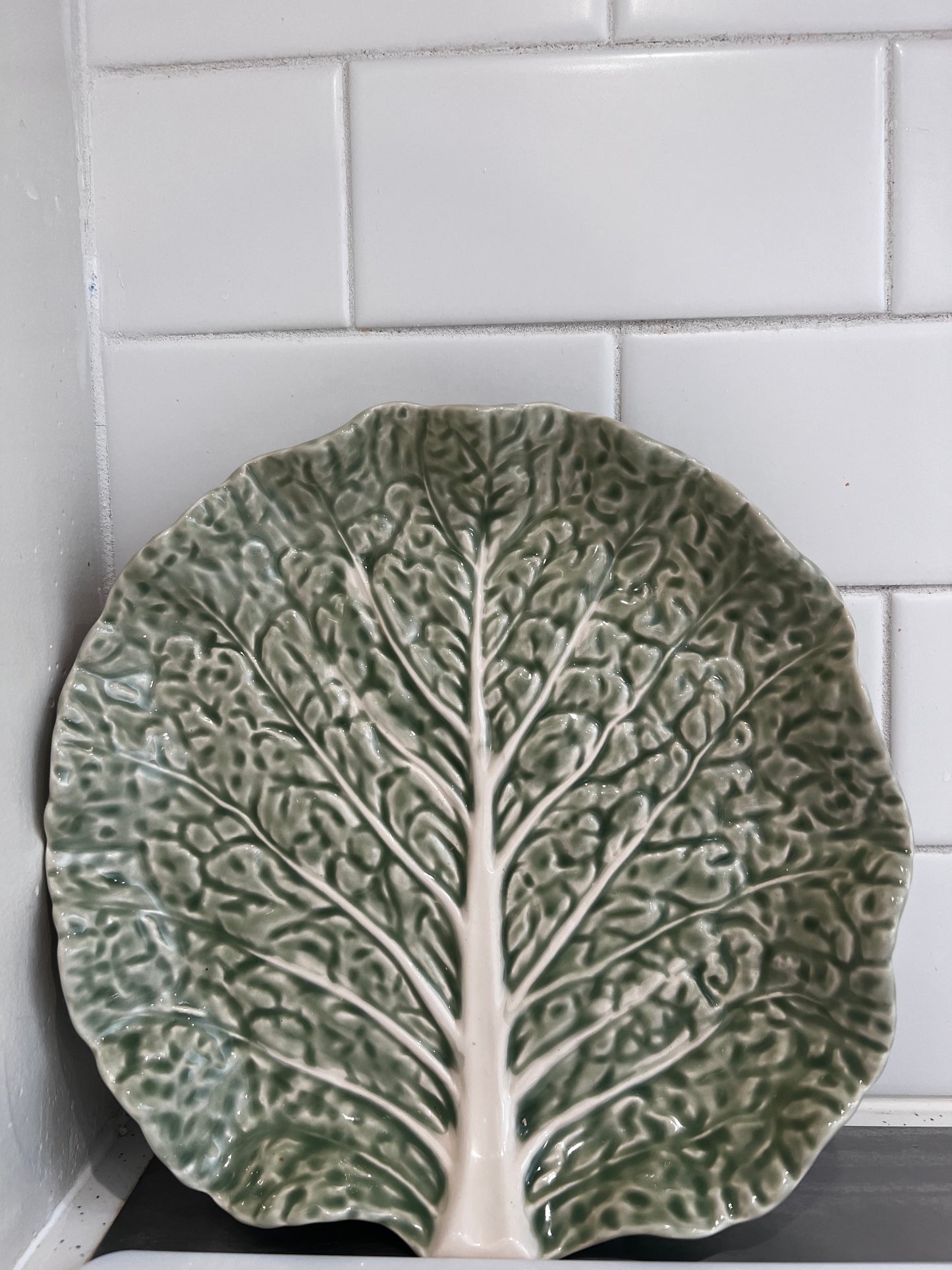 Vintage Mint Cabbage Platter